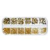 12Grids/Box Nail Art Rhinestone Flat Back Non-Drop Lightweight Mixed Colorful AB Nail Art Glitter Decorations for Manicure