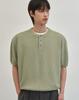 WORK ON BODY OFF Easyon Semi-Overfit Henley Neck / Round Short Sleeve Knit (6 Colors) (Type C)