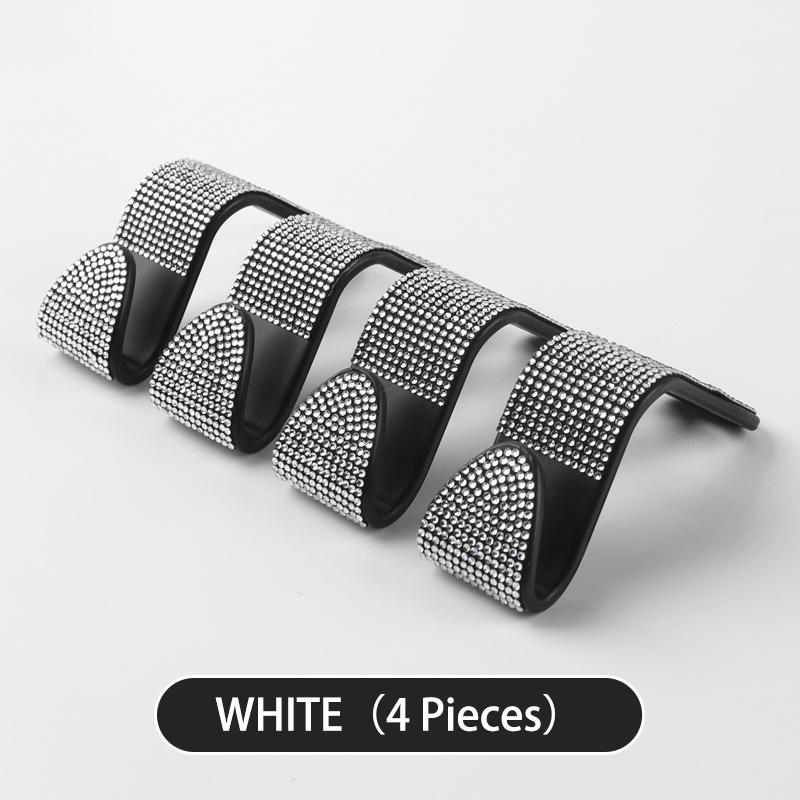 4PCS Car Seat Hook Rhinestone Rear Rotatable Invisible Multifunctional Storage Car Hooks Bold ABS Auto Seat Hooks