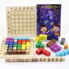 1 Set Jigsaw Board Toys Filled with 3D Colorful Building Blocks Intellectual Game Thinking Exercise Assembly Toy Wooden Puzzle Board