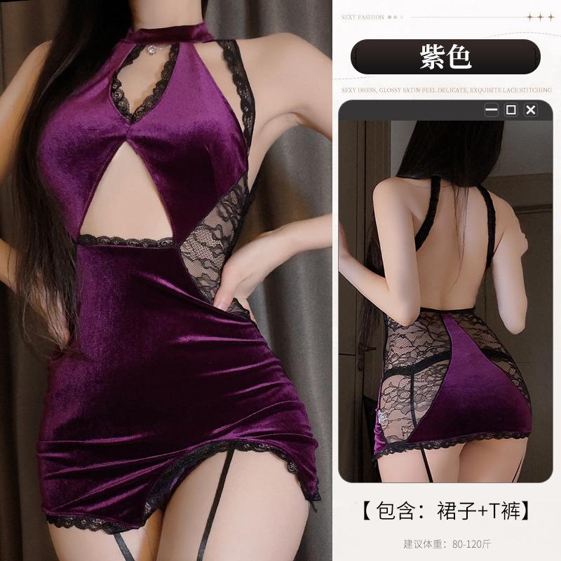 Sex underwear pure desire sexy cheongsam free perspective suit uniform temptation small chest neck pajamas