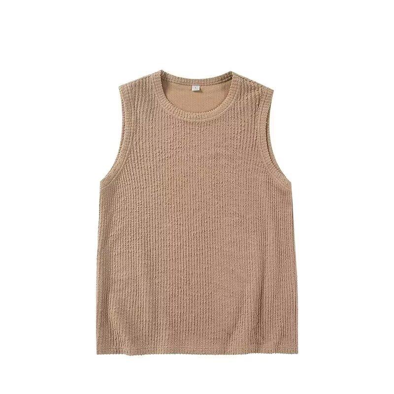 

Новые мужские летние топы Новая молодежная мода в гонконгском стиле Трендовые без рукавов с коротким рукавом Модные простые универсальные жилеты Майки 3XL хаки