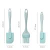 3pcs/set Cream Scraper Diy Bread Cake Butter Spatula Mixer Oil Brush Kitchen Baking Tool Silicone Spatula Non-stick Kitchen