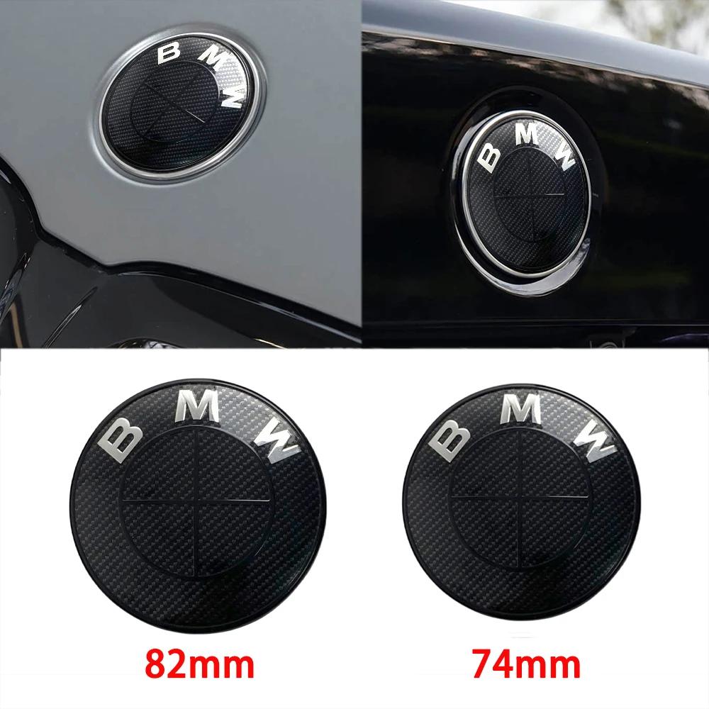 45/74/82mm Hood/Trunk Emblems + 68mm Wheel Hub Covers - Compatible with BMW 3/4/5 Series & X5/X6 (F Series) - Black/White DV1
