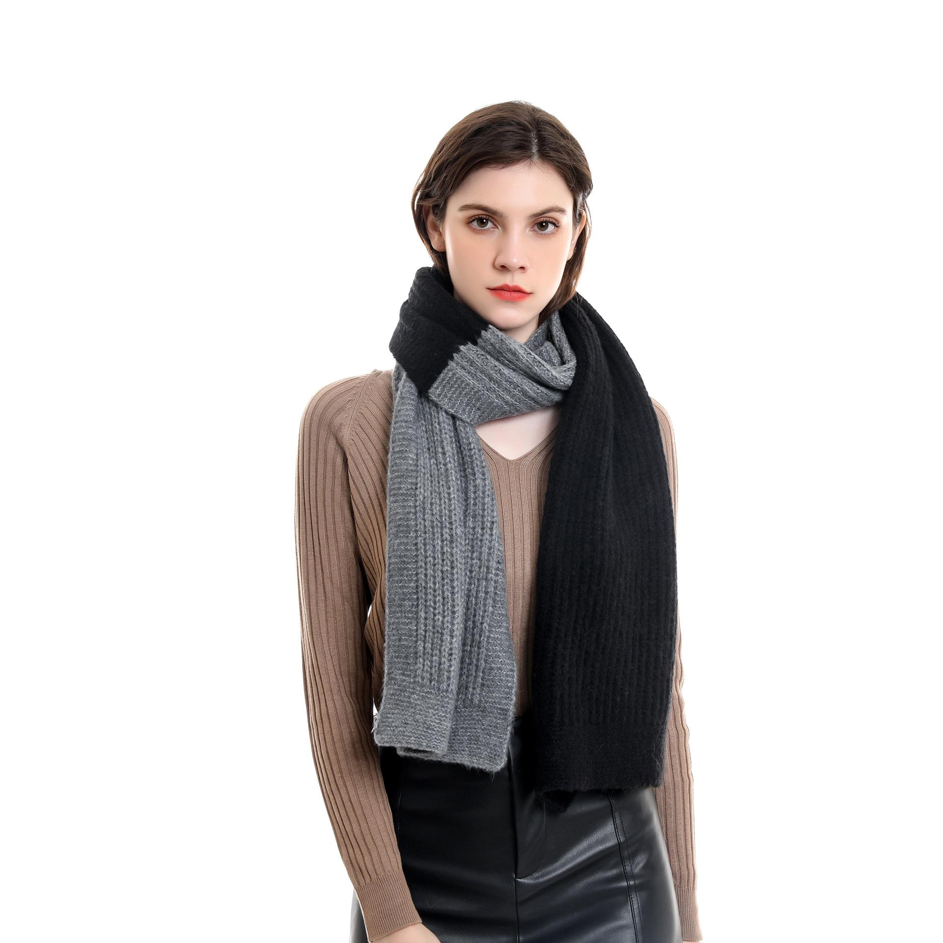 

Новый шарф, женский осенне-зимний теплый вязаный шарф соответствующего цвета