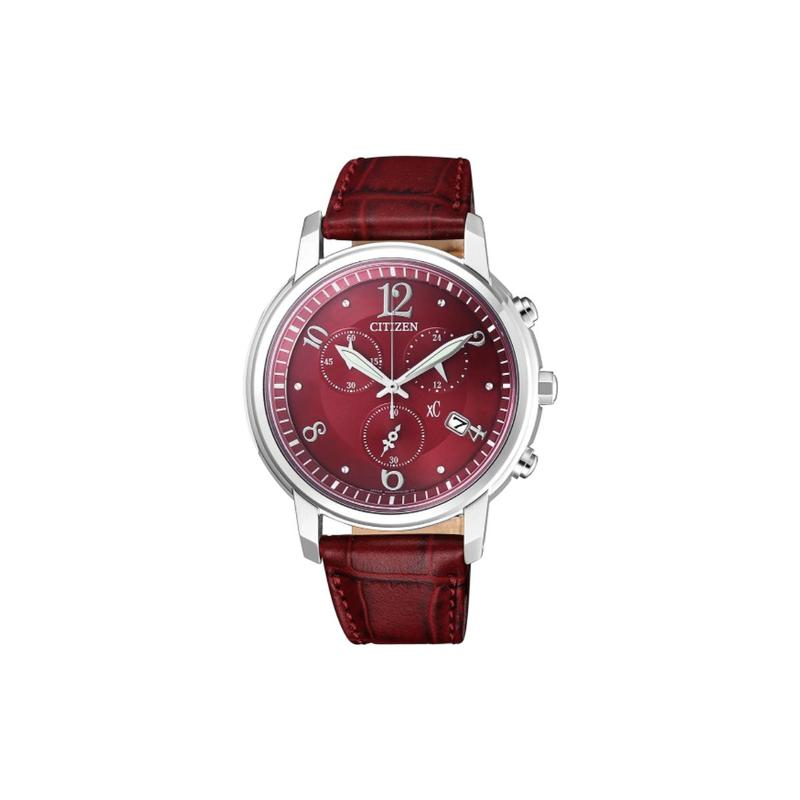 

CITIZEN Waterproof Leather Strap Photo Dynamic Quartz Watch Sapphire Glass Surface 38mm Japanese and Korean Trendy Watch Women s Red FB1430-00W синій