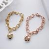 Aurora Chain Heart Shape Bracelet Gold Rose 2Type