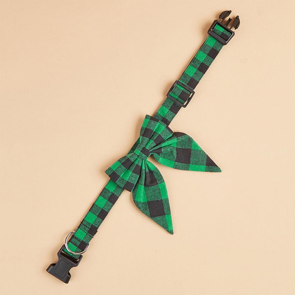 Christmas Cat Collar Adjustable Dogs Collar with Bowtie Kitten Necktie Collar Cats Festival Costume Pet Party Accessory