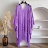 Sun Protection Knit Hollow Out Top Plus Size Crochet Top Women Solid Color Summer Beach Cloak  Lady