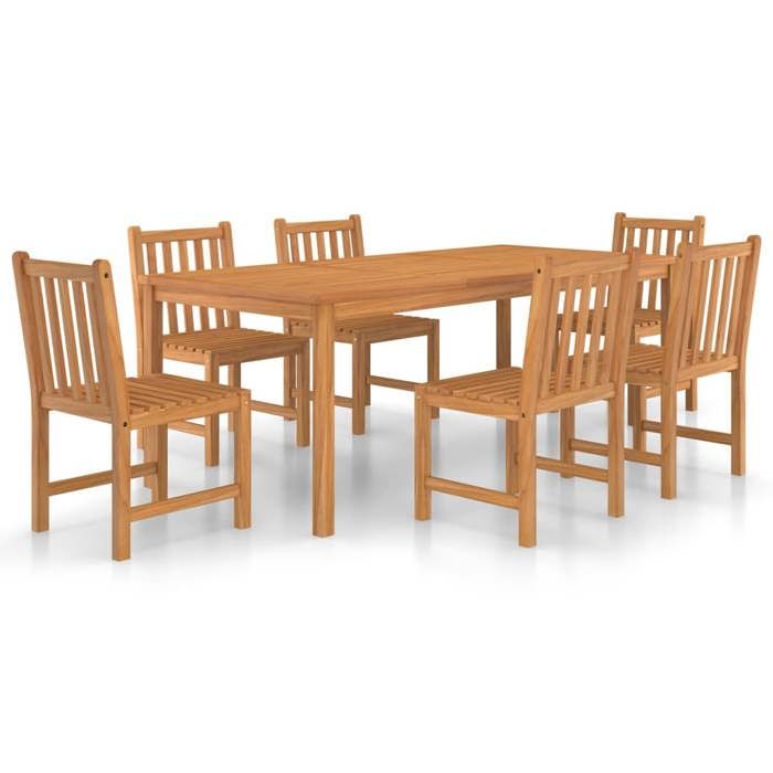 VidaXL Bois de Teck Solide Ensemble de Salle à Manger de Jardin 7 pcs Table et Chaises de Patio Mobilier à Dîner 3059945