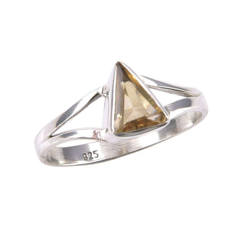Natural Citrine Gemstone Handmade 925 Sterling Silver Jewelry Ring Size 8 O0p63
