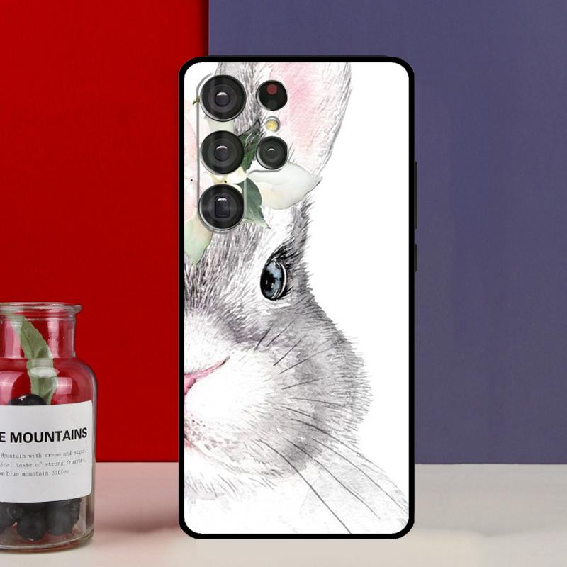 Cute Bunny Rabbit Funda Case For Samsung Galaxy S25 Ultra S9 S10 S20 S21 FE S22 S23 Plus S24 Ultra Phone Cover