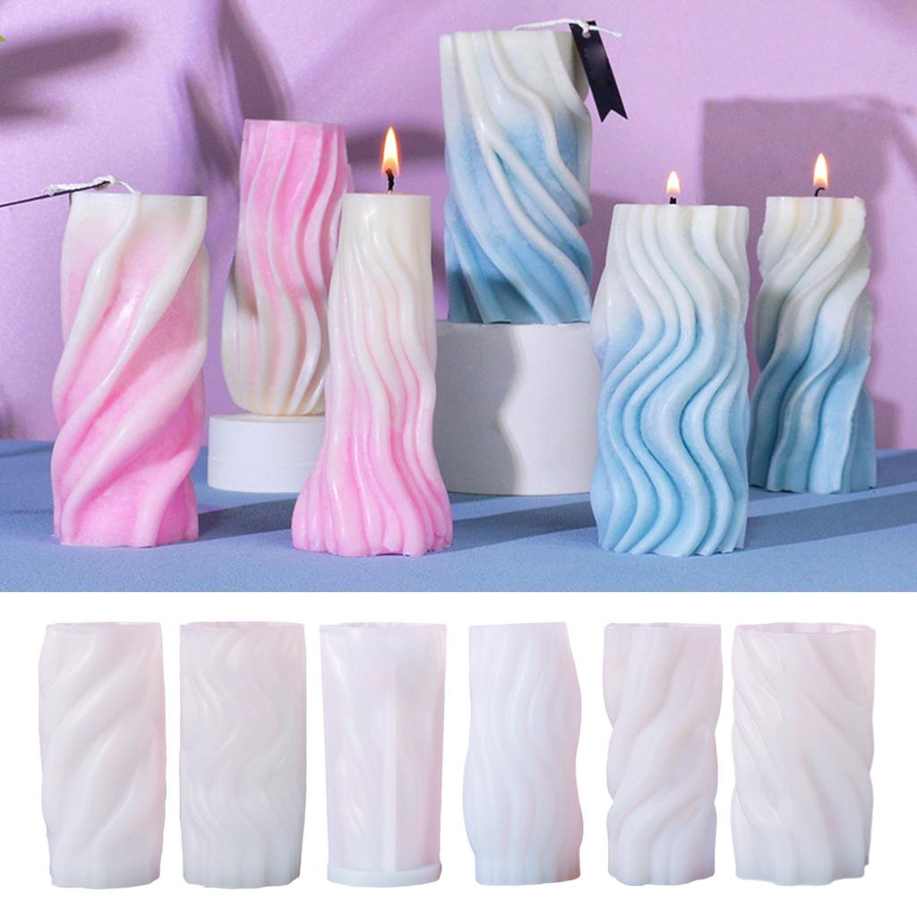 3D Cylinder Candle Mold for Making Candle Soap Plaster Ornament Silicone Resin Casting Molds DIY Craft Non-stick Mould