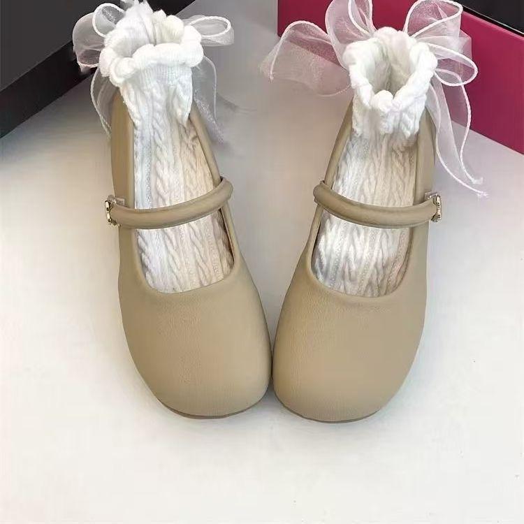 2025 spring and summer new round head shallow mouth single shoes female retro gentle fairy style casual Mary Jane soft sole Doudou shoes