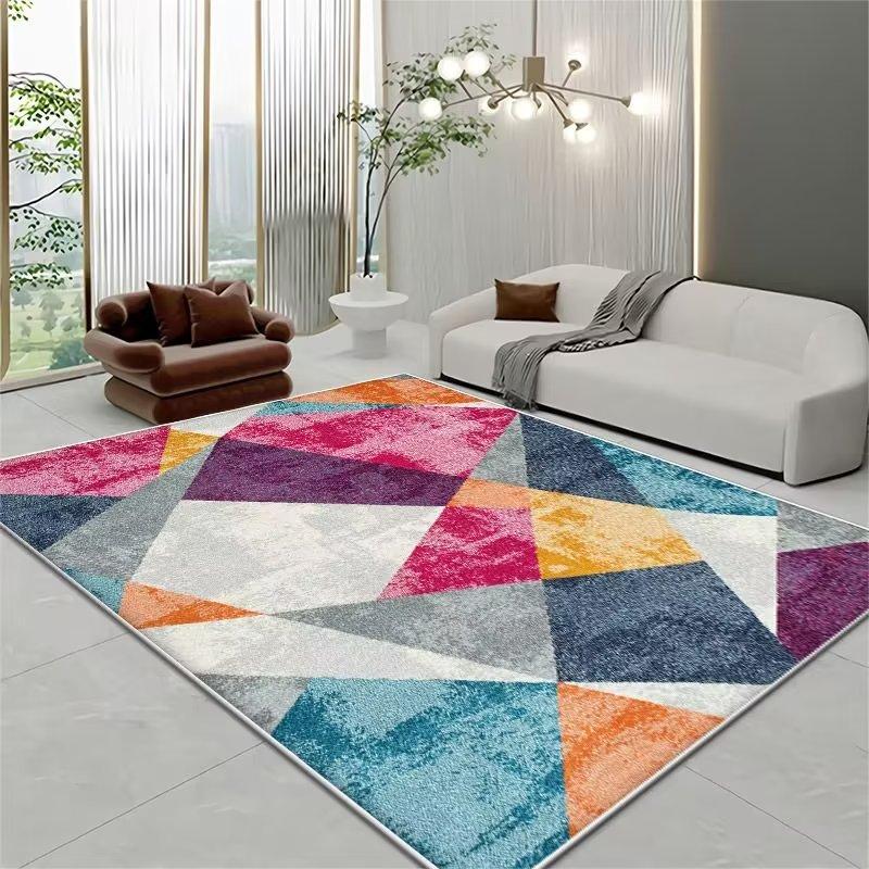 Living Room Coffee Table Carpet Striped Graphic Floor Mat Household Living Room Large-area Laying Soft Floor Mat
