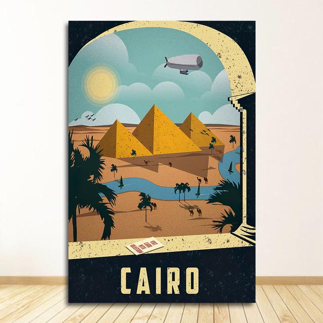 Prints Wall Art Canvas Painting Room Home Decor Bangkok Tel Aviv Europe World City Tour Travel Scenery Vintage Landscape Poster