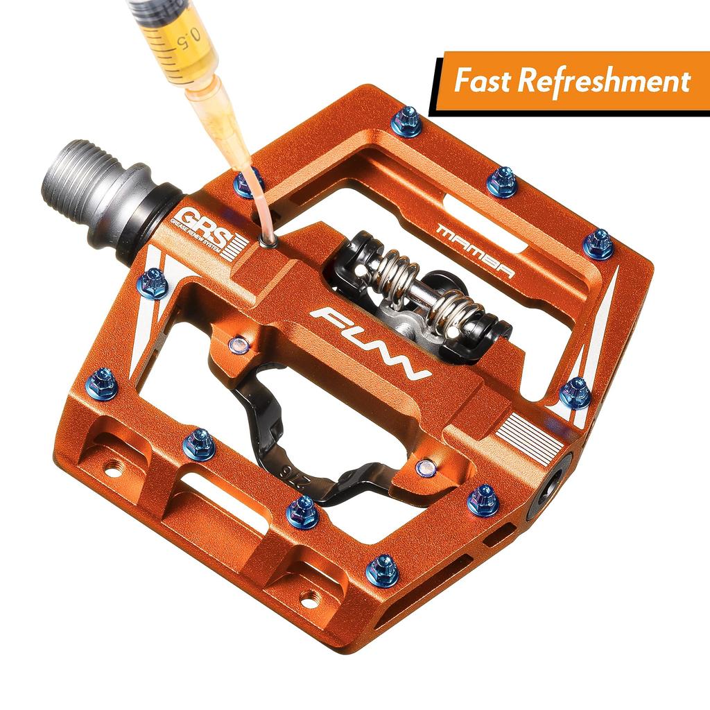 Funn Mamba S Binding Pedals SPD Compatible Mountain Bike Pedals Flat Pedals Suitable for Mountain BMX and Gravel Bikes - Single-Sided - Single-Sided -