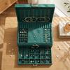 1pc 3 Layer Jewelry Storage Box Vintage Velvet Lockable Jewelry Box Storage Organizer for Earrings Necklaces Rings Bracelets