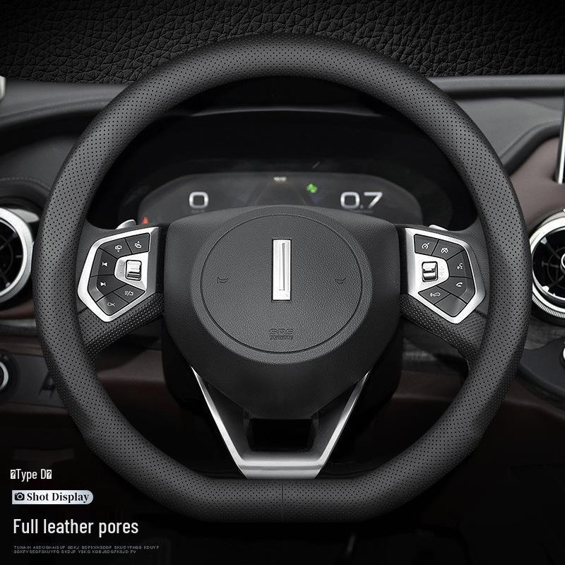 Genuine Leather Steering Wheel Cover for Great Wall WEY Tank 300 VV5/VV6/VV7/P8