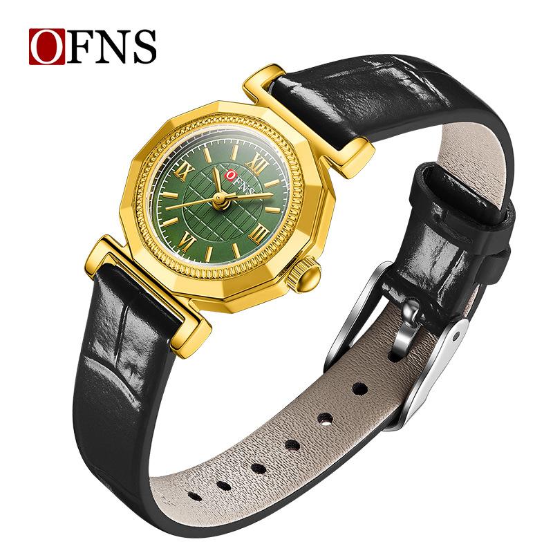 Ofns Women's Vintage Roman Numeral Quartz Watch Fashion Retro Dial, Waterproof, Small Casual Everyday Wristwatch for Ladies