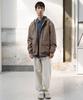 Horlisun Breeze Typewriter Check Hood Jacket Beige