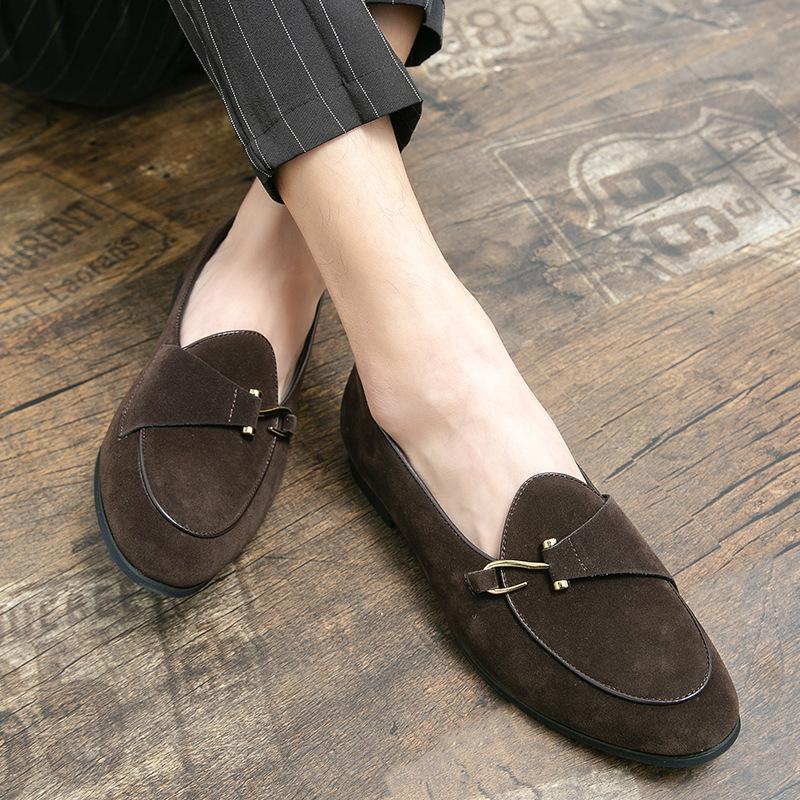 Korean Version Of Love Doudou Shoes Men'S Xia Yinglun Versatile Matte Anti-Velvet Casual Hairstylist Lazy Small Leather Shoes