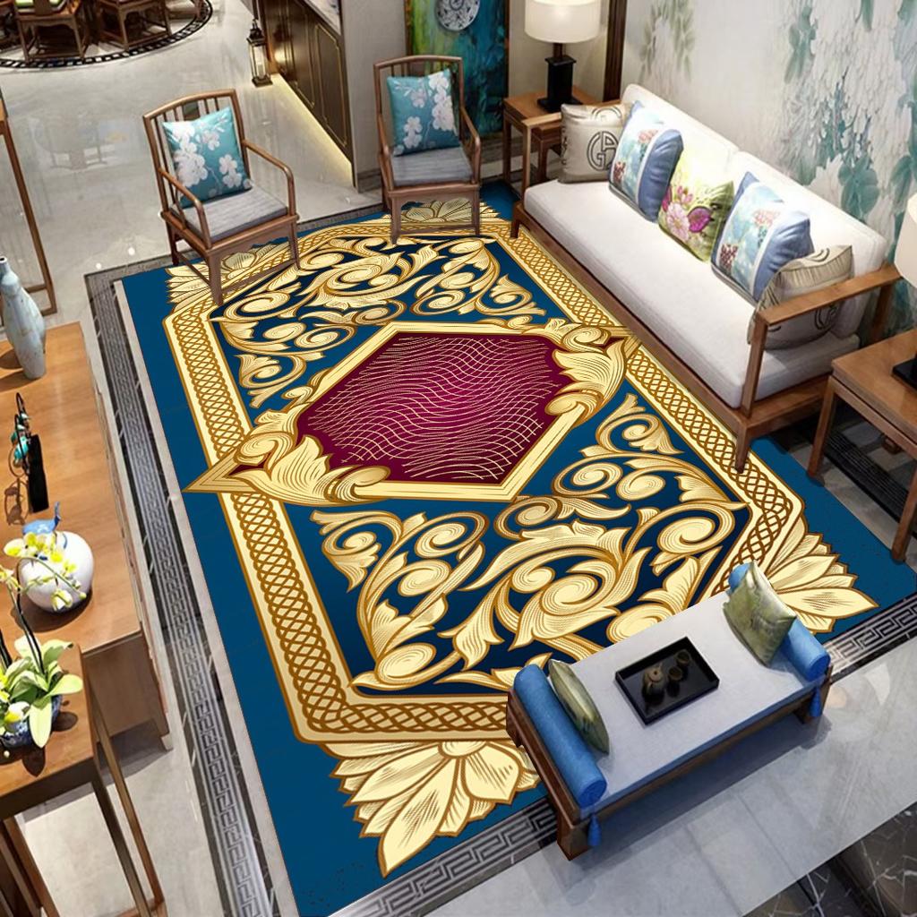 Europe Retro Style Carpet Living Room Sofa Bedroom Bedside Study Kitchen Entrance Door Rug Non-slip Light Luxury Decor Mat