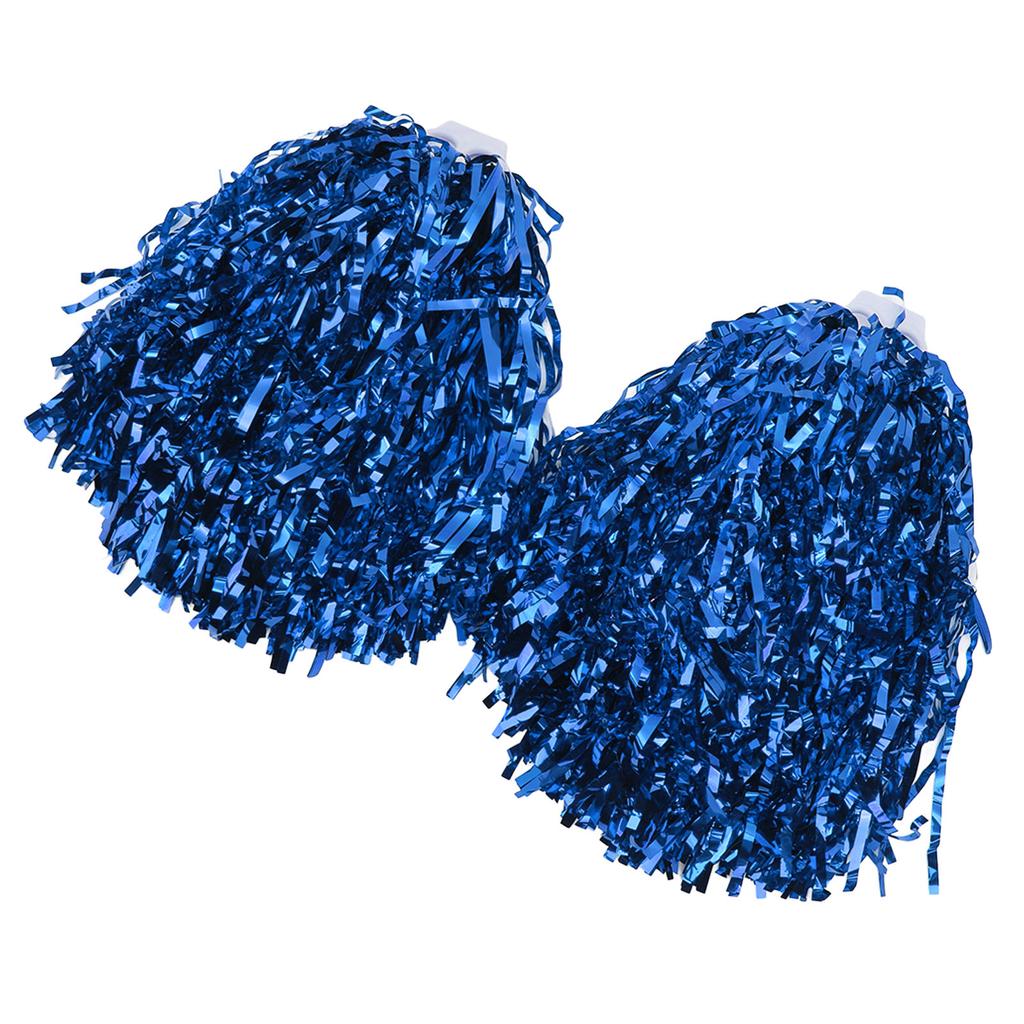 2PCS Cheer ing Pom Poms with Hard Handle Handheld Party Shakers for Dance School Sports Games Team Spirit Cheer Blue