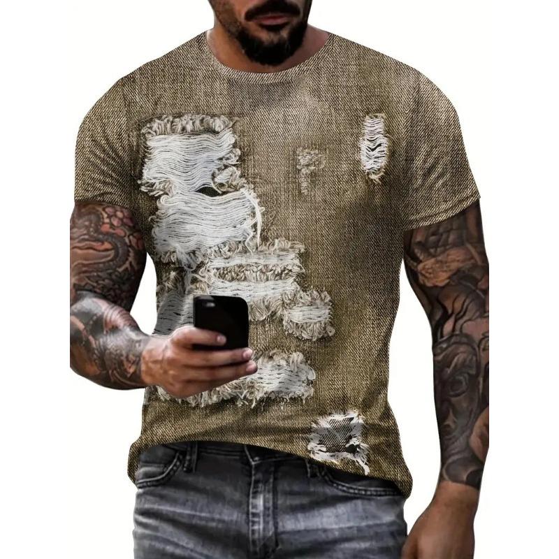 

2025 Лето Короткий рукав Американский Хай-стрит Ретро Универсальный стиль Мужской Свободный Модный Бренд Короткий рукав 6XL