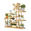A-Frame 9-Tier Bamboo Floor Flower Stand