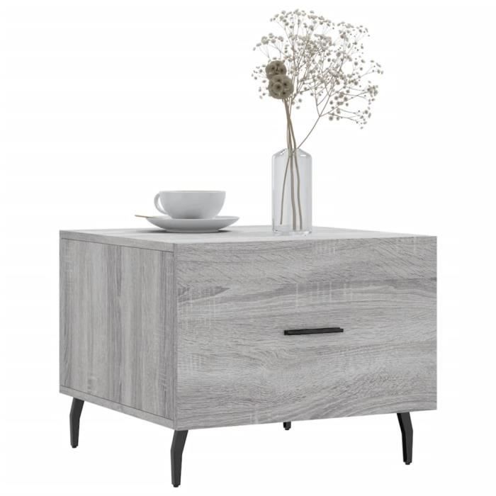 VidaXL Table basse Sonoma gris 50x50x40 cm Bois d'ingénierie 829440
