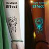 12 Blatt Leuchttattoos|Neonblaue Schmetterlinge, Floral|Langanhaltend 2-5 Tage Wasserdicht|Einfache Anwendung, Tattoo-Aufkleber