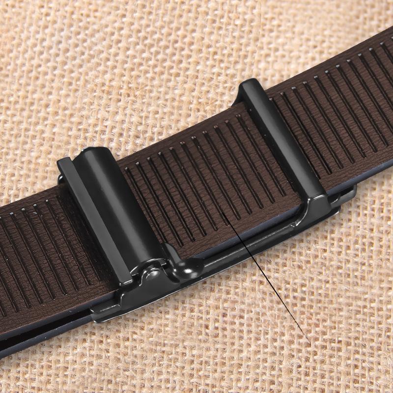 Genuine Leather Belt Men's Toothless Automatic Buckle Business Cowhide Belt Men's Pants