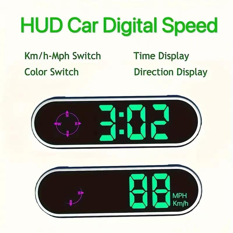 Car Head Up Display Gps Digital Speedometer With Colorful Led Display Clock & Function Overspeed Alarm For Car Truck Suv Rv