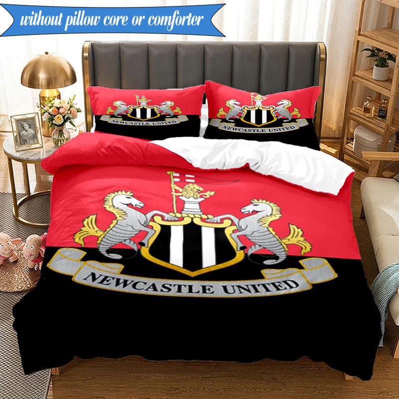 3-delige Zachte Beddengoedset met United Crest Print, Inclusief 1 Dekbedovertrek En 2 Kussenslopen Perfect voor Slaapkamer, Studentenkamer, Fan cadeau