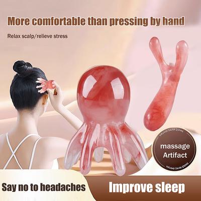1/2pcs Octopus Shaped Head Meridian Acupoint Massage Comb Wide Tooth Scalp Comb Back Neck And Back Manual Deep Massage Tools