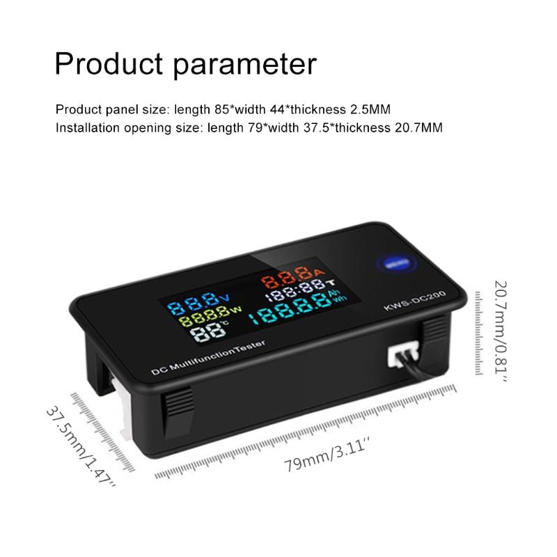 Digital LCD Voltmeter Ammeter 10/50/100A Current Power Energy Meter 0-200V 10/50/100A  DC Multifuntional Tester