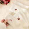 Autumn And Winter Socks, White Mink Fur Christmas Socks, Snowman Santa Claus Christmas Tree Elements, Thickened Warm Socks