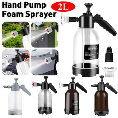 2L Hand Pump Foam Sprayer Car Wash Spray Bottle with Nozzles High Pressure Car Washer Foam Snow Lance Auto Window Cleaning Tools