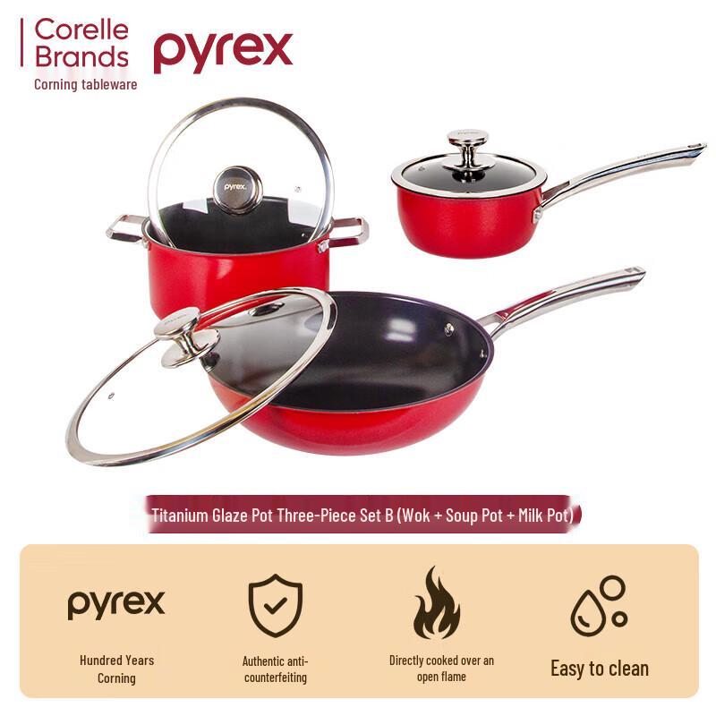Corning Pyrex Visions Titanium Glazed 3-Piece Cookware Set