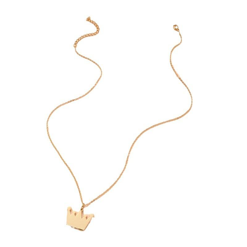 Stylish And Personalized Stainless Steel Crown Pendant Necklace, Simple And Versatile Temperament Collarbone Chain