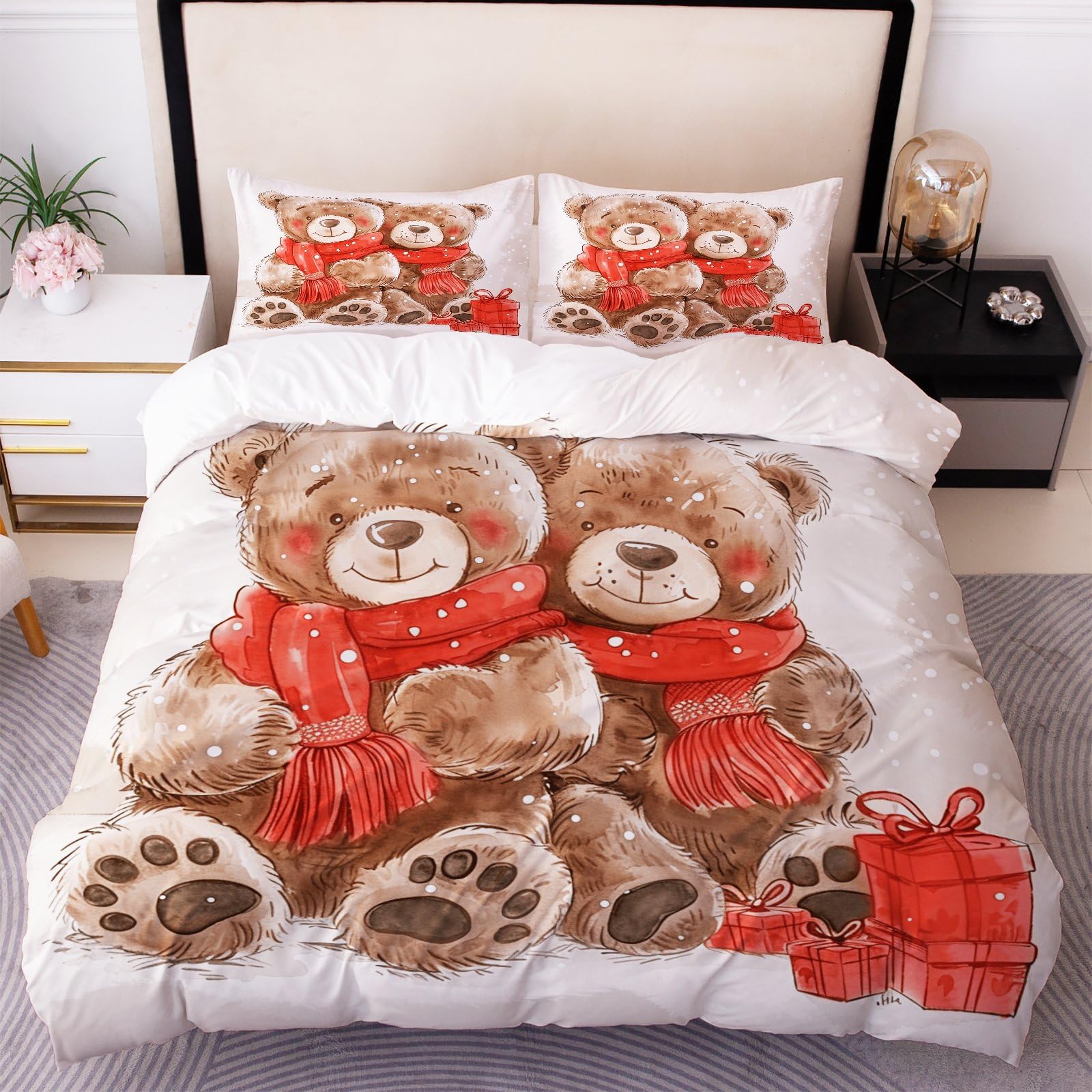 

Scarf Duvet Cover Sets For Kids Teens Queen King Size Lightweight Down Room Decor 2 Pillowcases And 1 Duvet Cover No Comforter EU Single(135x200cm)