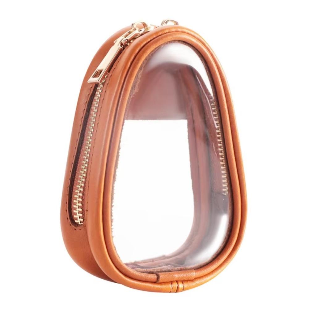 

Leather Material Jewelry Organizer Bag Retro Style Waterproof Jewelry Bag Change Purse Ladies Use коричневый