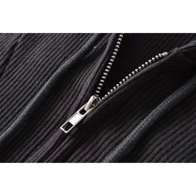 Za Export New Arrival Women's Clothing ZR Fashion Style Sexy Sexy Silm Knitting Hooded Small Top Flanging Bell-Bottom Pants