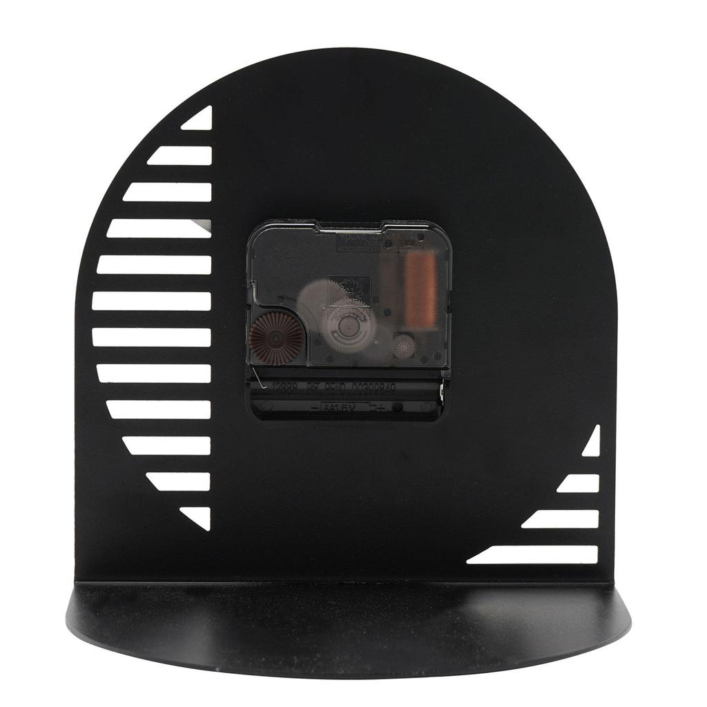 Interval Cut Out Steel Desk Clock - Black & Gold