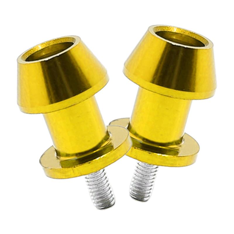 2pcs Gold Aluminum Alloy M8 Motorcycle Racing Adapter Holder Swingarm Coil Slider Mount Stand Screw