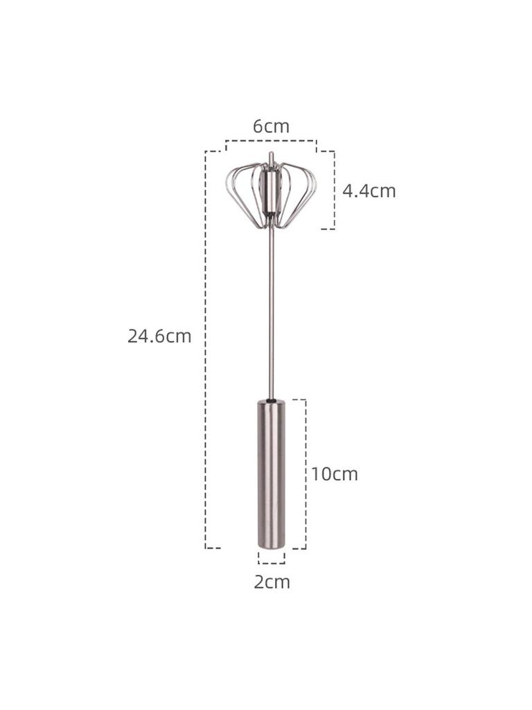 Hand Push Rotary Whisk, No-Electricity Egg Beater & Mixer for Cooking, Effortless Stainless Steel Whisk for Blending & Stirring