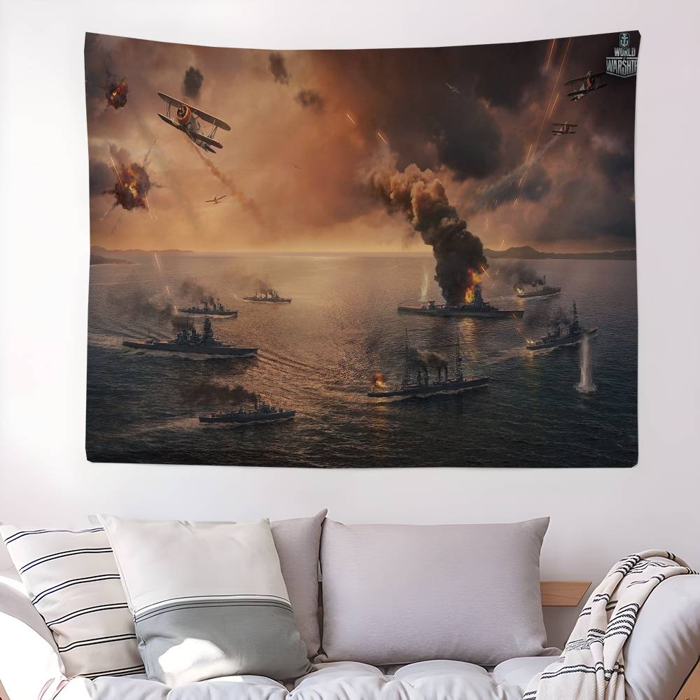 Warships Games World Of Warships Printed Large Wall Tapestry Cheap Hippie Wall Hanging Bohemian Tapestries Mandala Home Decor