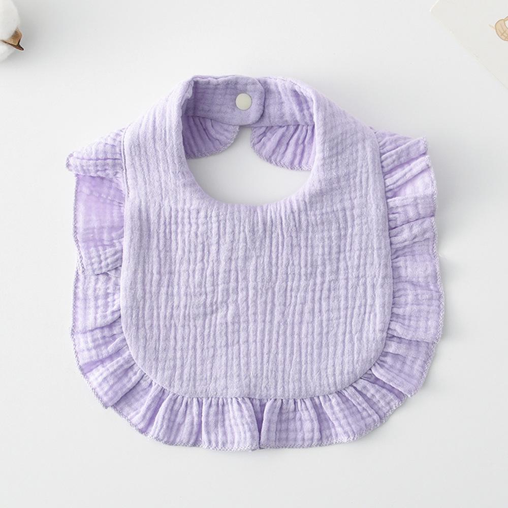 Ruffle Baby Drool Bibs: Pure Cotton Printed Lace Bibs