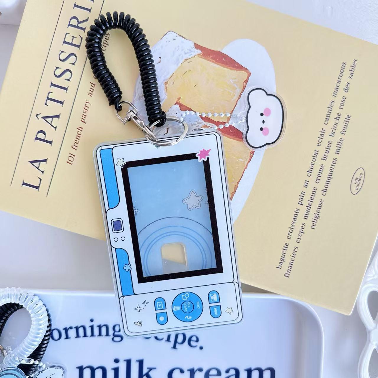 Acrylic Camera Phone Card Holder - INS Style 3-inch Creative ID Bag Pendant